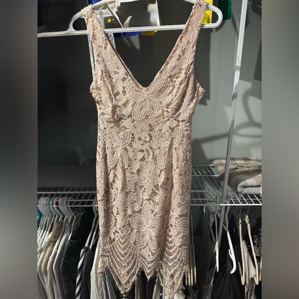 G by Guess Lace Midi Dress - Cream